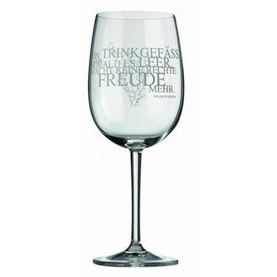 Vino Rotweinglas mit Spruch "Ein Trinkgefäss..." - Räder Design