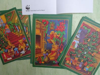 Weihnachtsgrußkarten Teddybären WWF Einleger & Kuvert