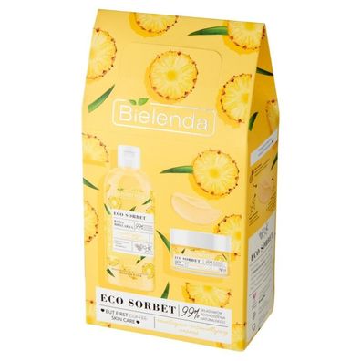 Bielenda Eco Sorbet Ananas Geschenkset (Mizellenwasser 500ml + Gesichtscreme 50ml)