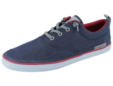 Bugatti Herren Sneaker Halbschuhe Schnürschuhe blau dark blue/ Textil vegan