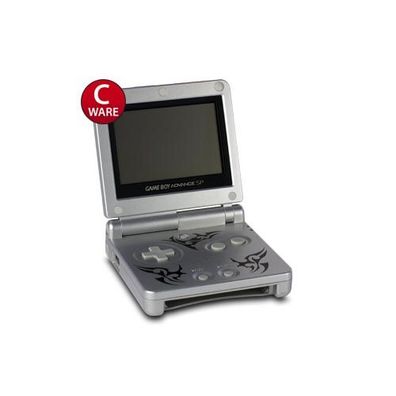 Gameboy Advance SP Konsole in Tribal Edition (Silber) + original Ladekabel #52C