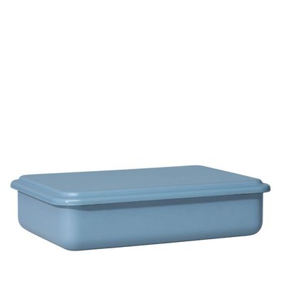 Riess Vorratsbehälter mit Deckel 23x15x5 cm Emaille Heidelbeerblau