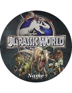 Tortenaufleger Tortendekoration Geburtstag Dinosaurier Jurassic World Text Motiv 2
