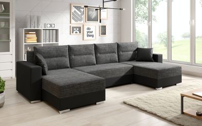 Couchgarnitur Sofa Sofagarnitur Clara U mit Schlaffunktion Wohnlandschaft