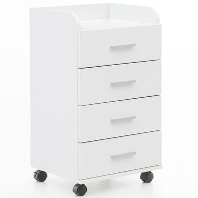 Wohnling Rollcontainer Weiß 70,5 cm Standcontainer Bürocontainer Schreibtisch