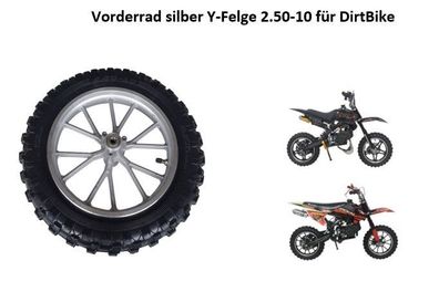 Vorderrad 2.50-10 Felge Y-Speiche Reifen Schlauch Dirtbike Dirt Bike Crossreifen