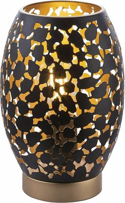 Globo Tischlampe Vasenleuchte Lampe E27 Metall Nachttisch Design Schwarz Gold