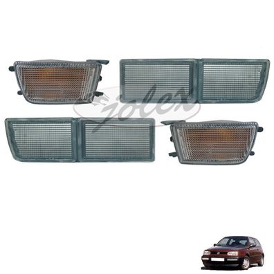 Blende Reflektor mit Blinker vorne weiß rechts + links Set Satz Paar VW Golf 3 NEU