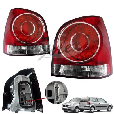 Rückleuchte Rücklicht mit Fassung Lampenhalter rechts + links SET für VW Polo 9N3