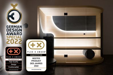 Sauna Design Award Luxussauna Butenas Lauraline Futura inkl. Saunaofen