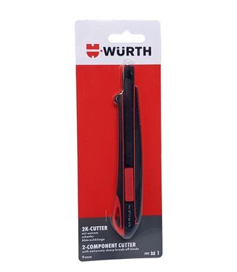 1x Würth 2K Cuttermesser 9mm mit 1 Klinge extrem Scharf 071566274 Teppichmesser