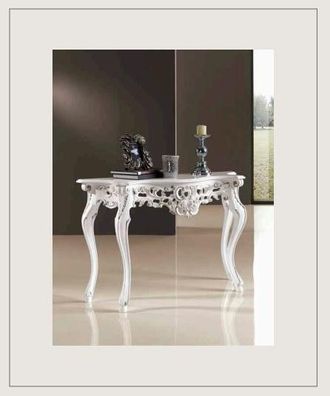 Designer Luxus Konsole Tisch Konsolen Tische Holz Design Silber Klassischer Neu