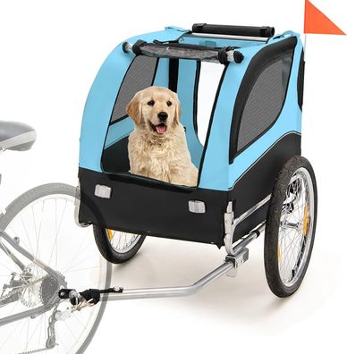 Hundeanhänger für Fahrrad, bis 40 kg belastbar, Fahrradanhänger klappbarer Hundebuggy
