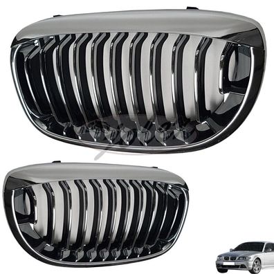 Design Kühlergrill Niere Chrom rechts + links für BMW 3er E46 Coupe Cabrio 03- NEU