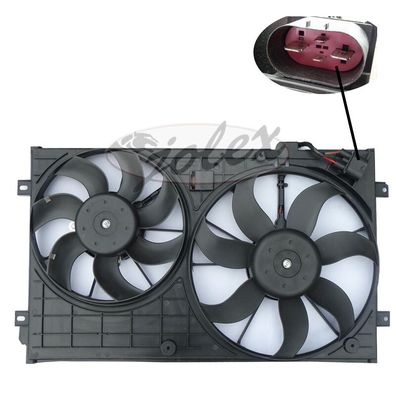 Frontgerüst Lüfter Ventilator Doppellüfter VW Golf 5 Caddy Plus Eos Passat 3c