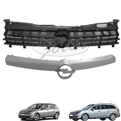 Kühlergrill Kühlergitter Frontgrill + Chromblende Grill chrom Opel Astra H 04-07