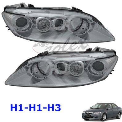 Scheinwerfer H1-H1-H3 ( + Nebel) rechts + links Set Satz Paar Mazda 6 GG GY 02-05