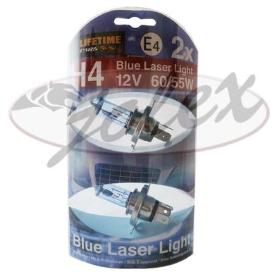 2x H4 12V 60/55W BLAUE Birnen Lampen Leuchtmittel Glühbirne für Scheinwerfer NEU