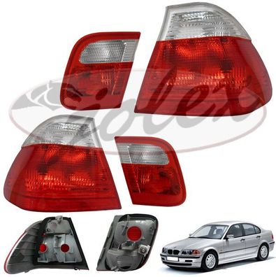 Rücklicht Rückleuchte rot-weiß rechts + links Set Satz Paar für BMW 3er E46 98-01