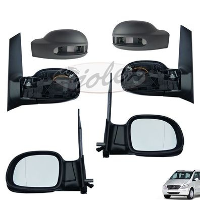 Außenspiegel mit Spiegel Spiegelkappe rechts + links SATZ für Mercedes Viano W639