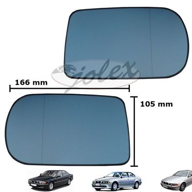 Spiegelglas Spiegel Außenspiegel heizbar rechts + links für BMW 5er E39 7er E38