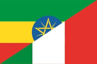 Aufkleber Fahne Flagge Äthiopien-Italien verschiedene Größen