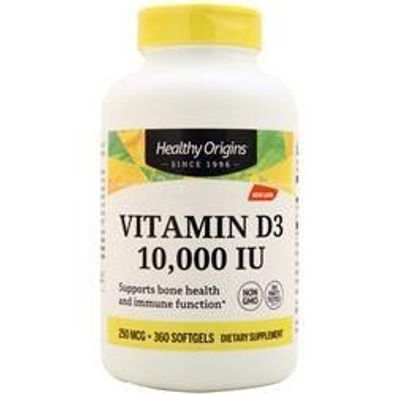 Healthy Origins, Vitamin D3 10.000 IU, 360 Softgels