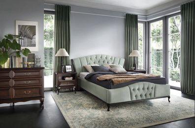 Bett Schlafzimmer Set Chesterfield Luxus Betten Möbel 2x Nachttisch 3tlg