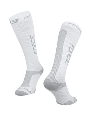 Socken FORCE Athletic PRO Compress - weiß-grau S-M