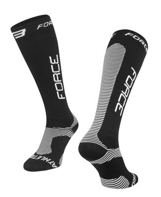 Socken FORCE Athletic PRO Compress. schwarz-weiß L-XL