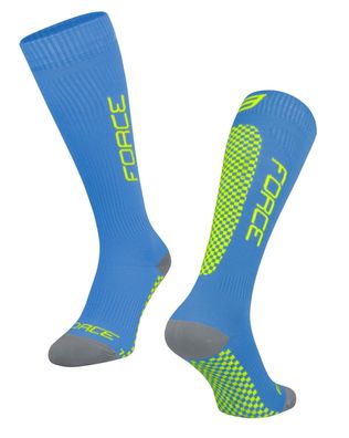 Socken FORCE Tessera Compression. blau/ fluo S-M