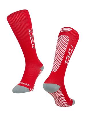 Socken FORCE Tessera Compression. rot/ weiß L-XL