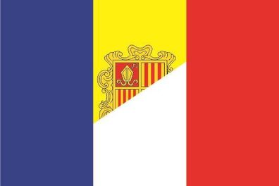Aufkleber Fahne Flagge Andorra-Frankreich verschiedene Größen