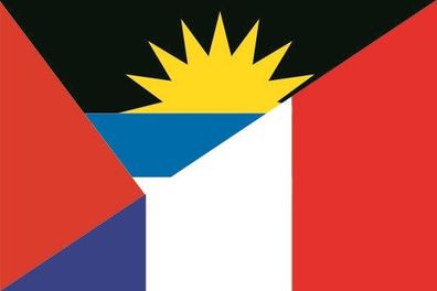 Aufkleber Fahne Flagge Antigua-Frankreich verschiedene Größen