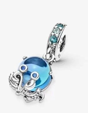 Pandora Süßer Oktopus Murano-Glas Charm-Anhänger 925 Sterling-Silber