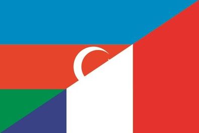 Aufkleber Fahne Flagge Aserbaidschan-Frankreich verschiedene Größen