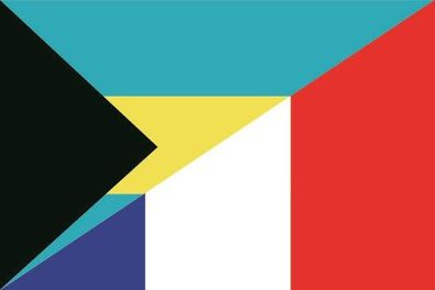 Aufkleber Fahne Flagge Bahamas-Frankreich verschiedene Größen