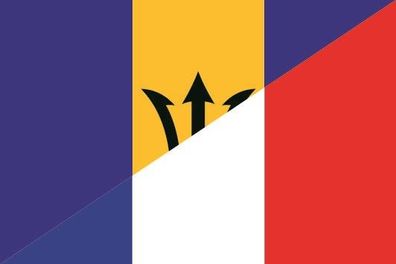 Aufkleber Fahne Flagge Barbados-Frankreich verschiedene Größen