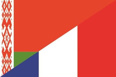 Aufkleber Fahne Flagge Belarus-Frankreich verschiedene Größen