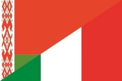 Aufkleber Fahne Flagge Belarus-Italien verschiedene Größen