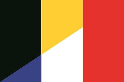 Aufkleber Fahne Flagge Belgien-Frankreich verschiedene Größen