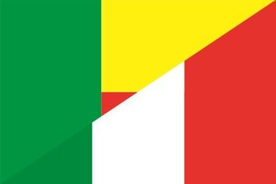 Aufkleber Fahne Flagge Benin-Italien verschiedene Größen