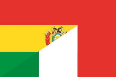Aufkleber Fahne Flagge Bolivien-Italien verschiedene Größen