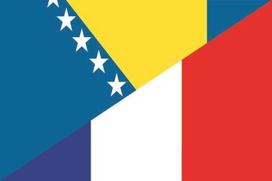 Aufkleber Fahne Flagge Bosnien-Herzegowina-Frankreich verschiedene Größen