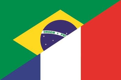 Aufkleber Fahne Flagge Brasilien-Frankreich verschiedene Größen