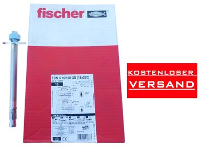 Fischer 10 Stück FBN II 16/100 GS Bolzenanker 45588 ( 16x220 )
