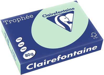 Clairefontaine Trophee Color 1975C Hellgrün 80g/ m² DIN-A4 - 500 Blatt