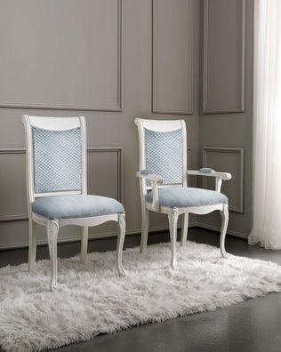 Wohnzimmer Stuhl Design Esszimmer Holz Stühle Polster mit Armlehne Barock Rokoko