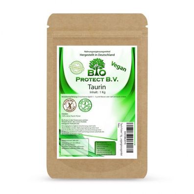 Taurin Pulver 1 Kg 100% rein ohne Zusatzstoffe! Bio Protect BV