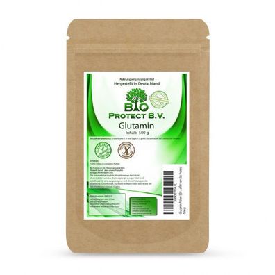 Glutamin Pulver 500 g rein und ohne Zusatzstoffe! von Bio Protect